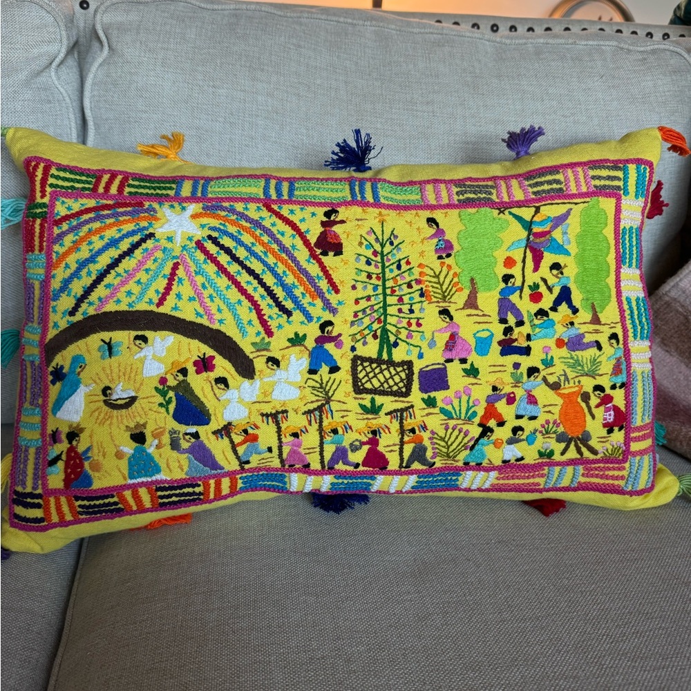 Embroidered Unique Ethnic Pillow CF HOME STYLE